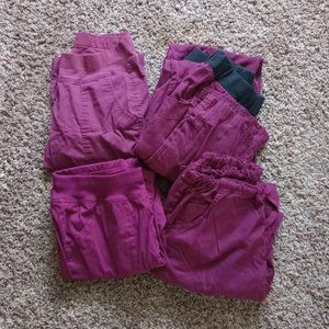 Burgundy Cargo Scrub Pants - BUNDLE